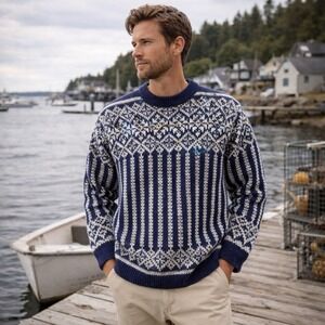 Nordstrikk Norway Wool Fair Isle Nordic Fisherman Outdoor Sweater Men's S $150